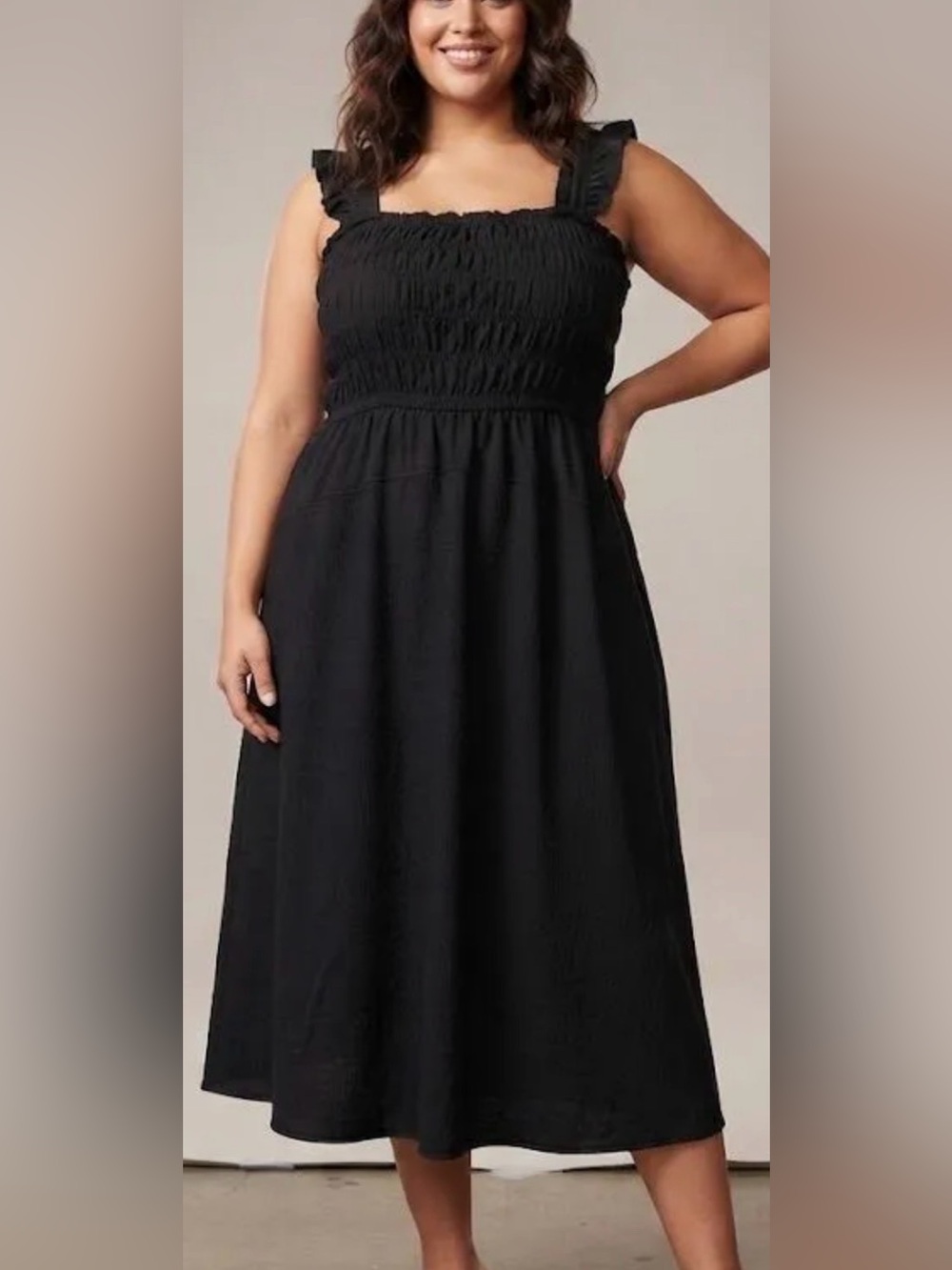 Old Navy Black Smocked Maxi Dress - Women